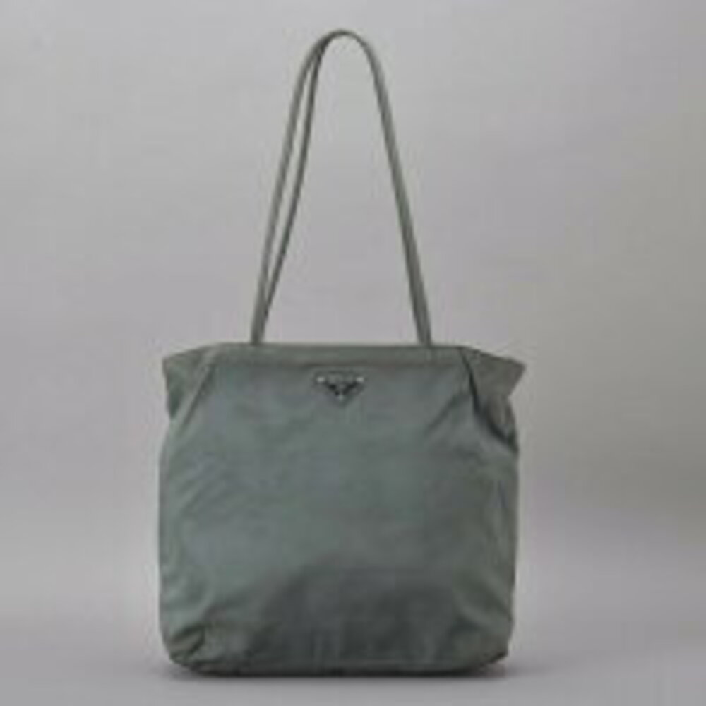 PRADA Tote Bag Triangular Plate Green Khaki Green Shoulder TESSUTOCITY ak